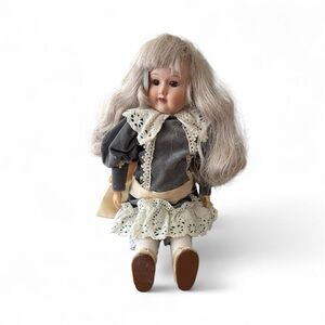 Victorian bisque and composite Classic Gray and Cream Doll